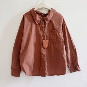 Rust Brown Button-Up Shirt